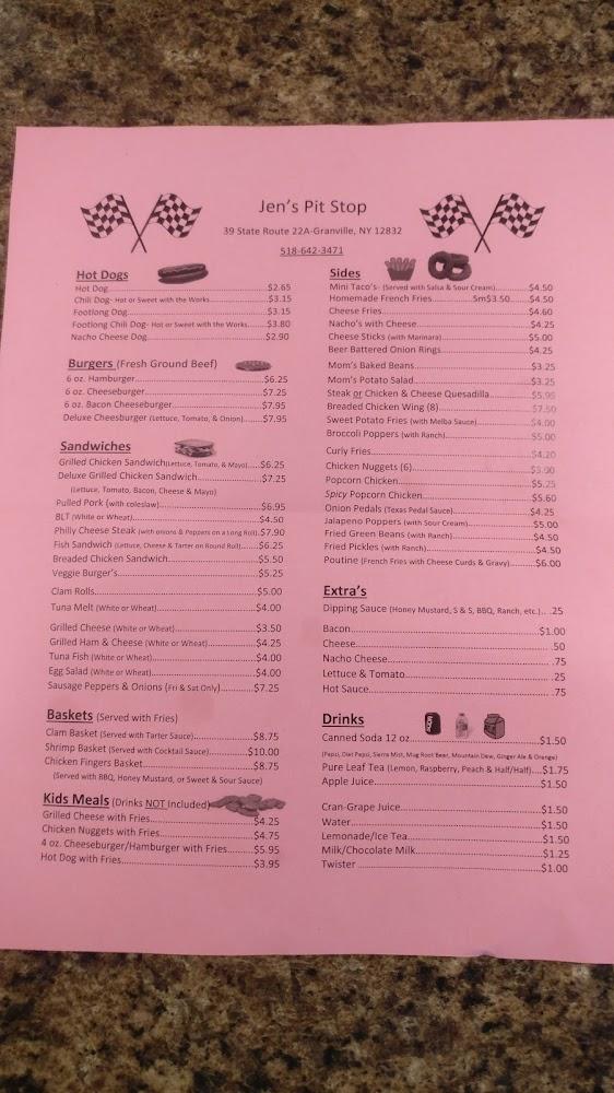 Jen's Pit Stop Menu image 3